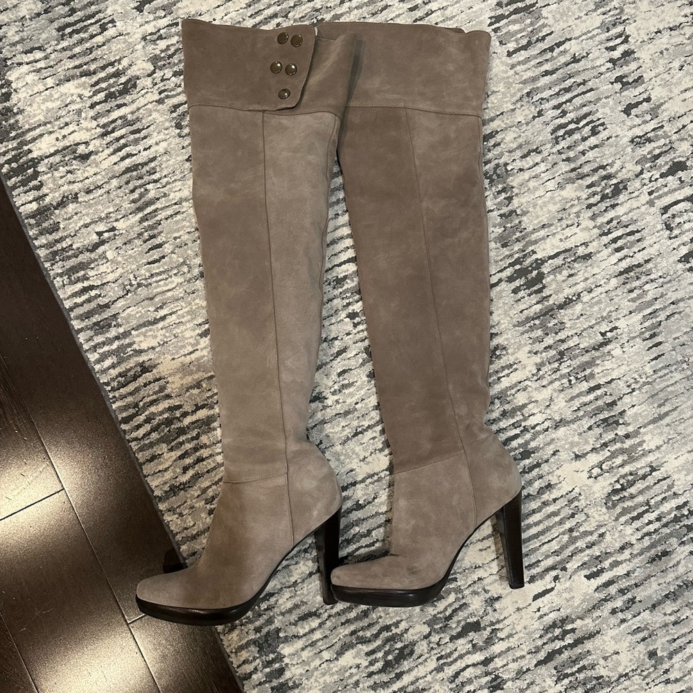 Diane Von Furstenberg Taupe Suede Boots